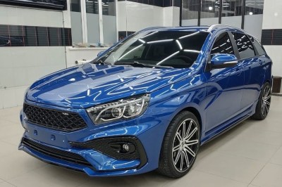 Тюнинг передний бампер QUASAR ROMB на LADA VESTA SW универсал